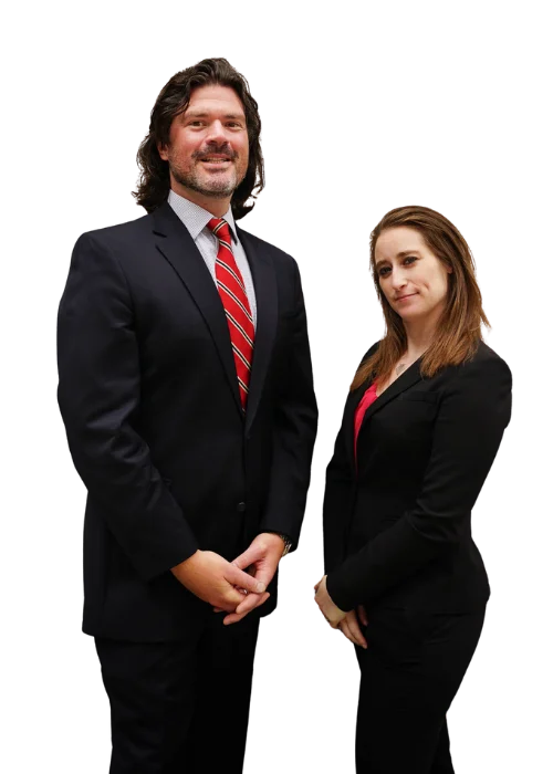 Attorneys Aaron Shapiro and Amanda Shaffer of The Shapiro Law Firm, LLC. Transparent Background