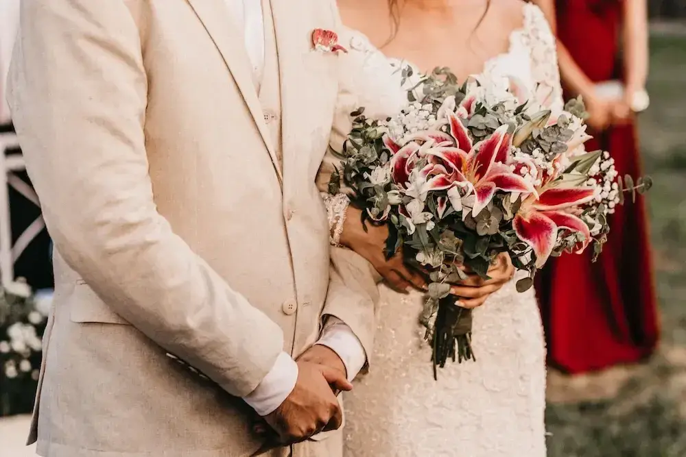 A man and woman getting married